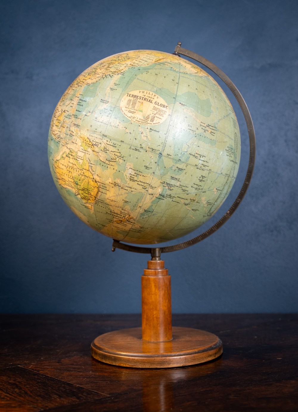 Art Deco Philips 12 Inch Terrestrial Globe, c.1930s View XI