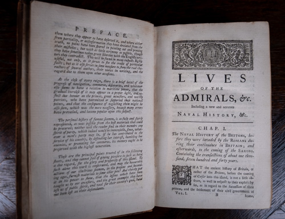 1750 Lives Of The Admirals By John Campbell. Four Volume Set. View X