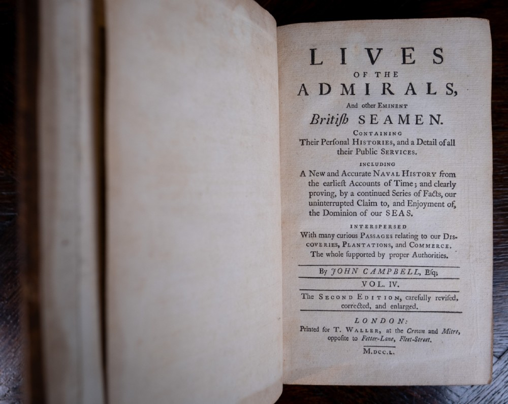 1750 Lives Of The Admirals By John Campbell. Four Volume Set. View XI