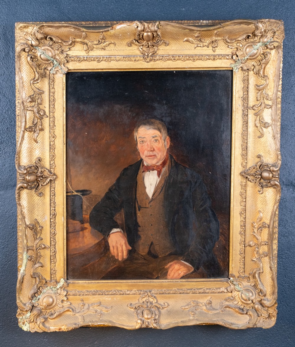 19th Century Portrait Of A Gentleman. Oil On Canvas.
