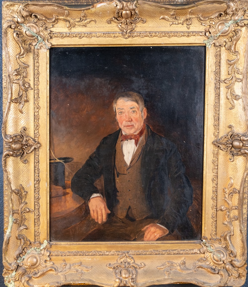 19th Century Portrait Of A Gentleman. Oil On Canvas. View II