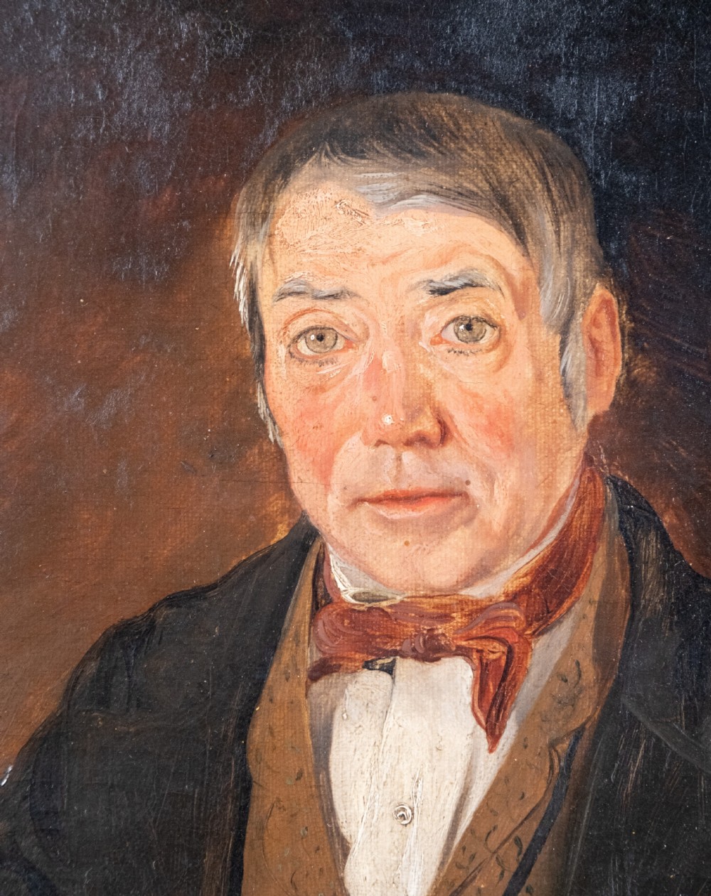 19th Century Portrait Of A Gentleman. Oil On Canvas. View III