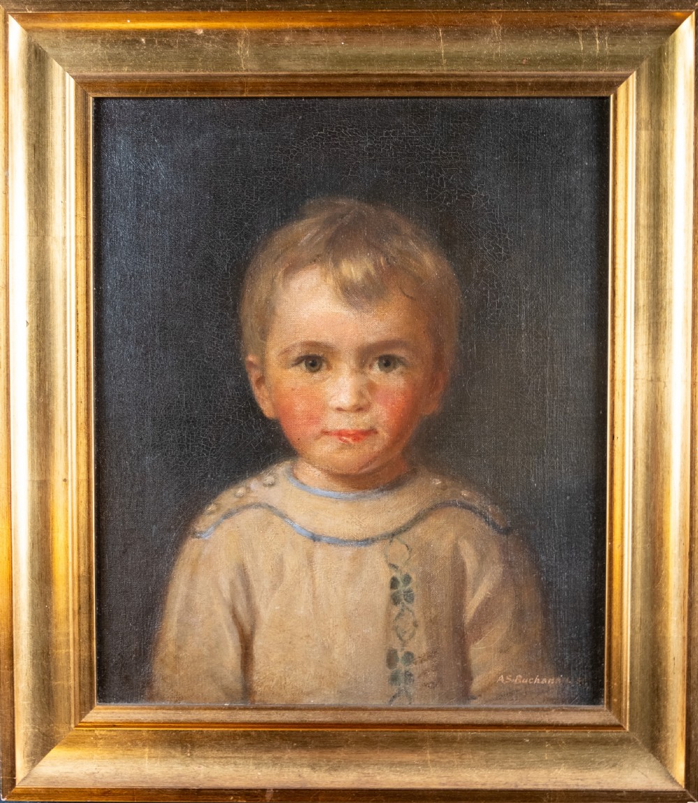 Alexander Strahan Buchanan (1870-1956) - Portrait Of Alexander Norman Buchanan, Aged 3. Oil On Canvas. 
