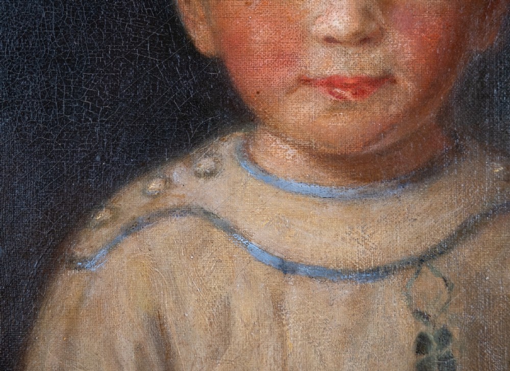 Alexander Strahan Buchanan (1870-1956) - Portrait Of Alexander Norman Buchanan, Aged 3. Oil On Canvas.  View IV
