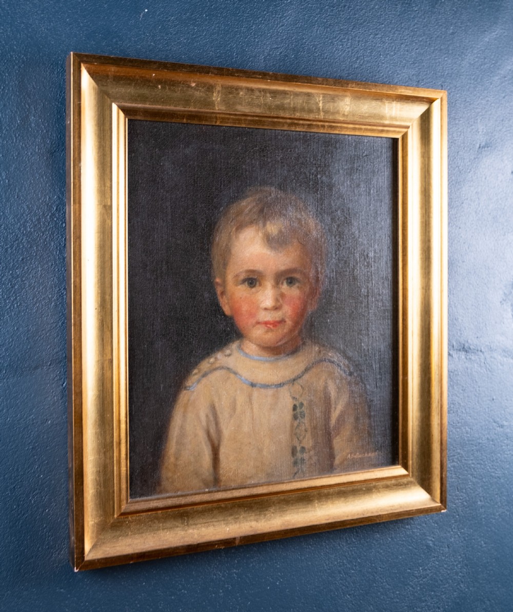 Alexander Strahan Buchanan (1870-1956) - Portrait Of Alexander Norman Buchanan, Aged 3. Oil On Canvas.  View VII