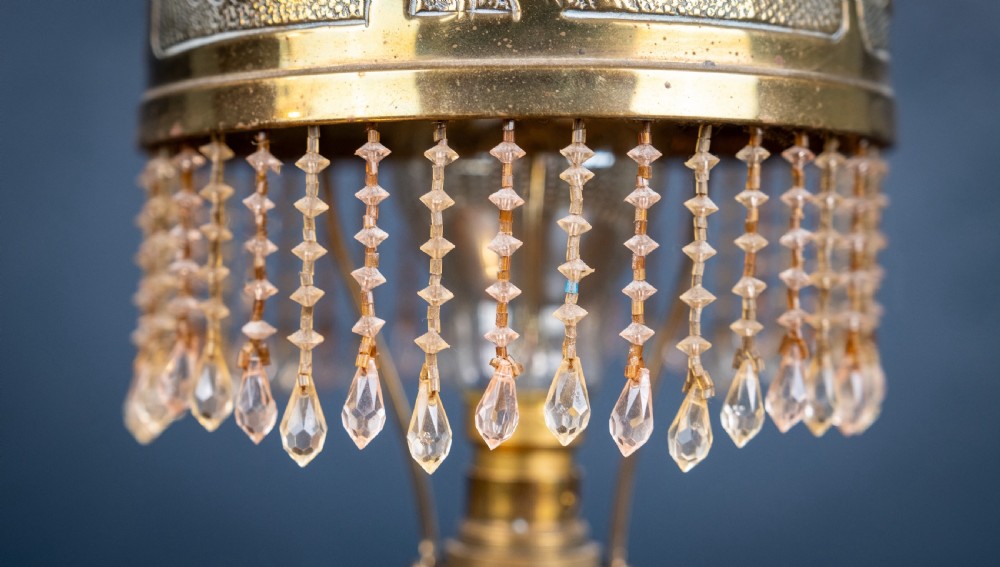 Art Nouveau Jewelled Brass Pullman's Carriage Lamp View XII