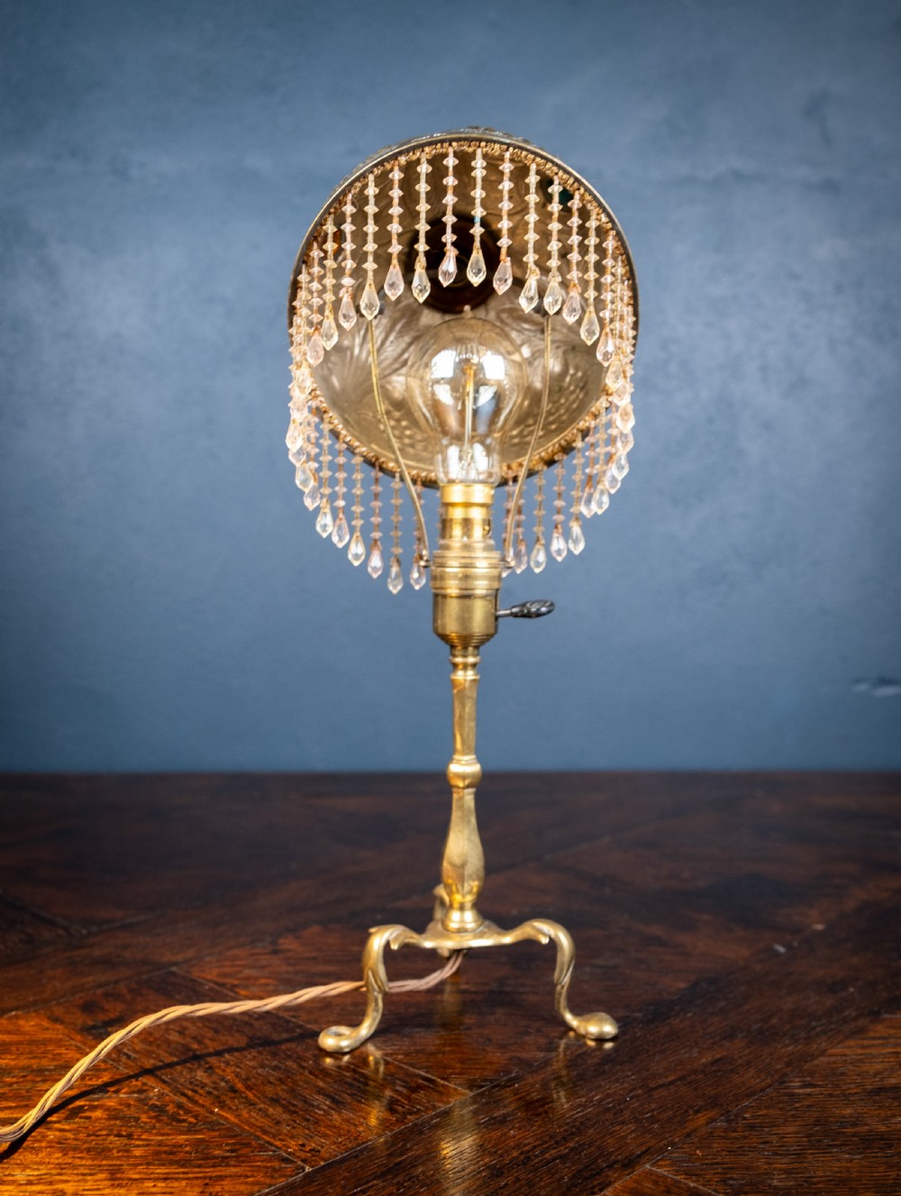 Art Nouveau Jewelled Brass Pullman's Carriage Lamp View XIII