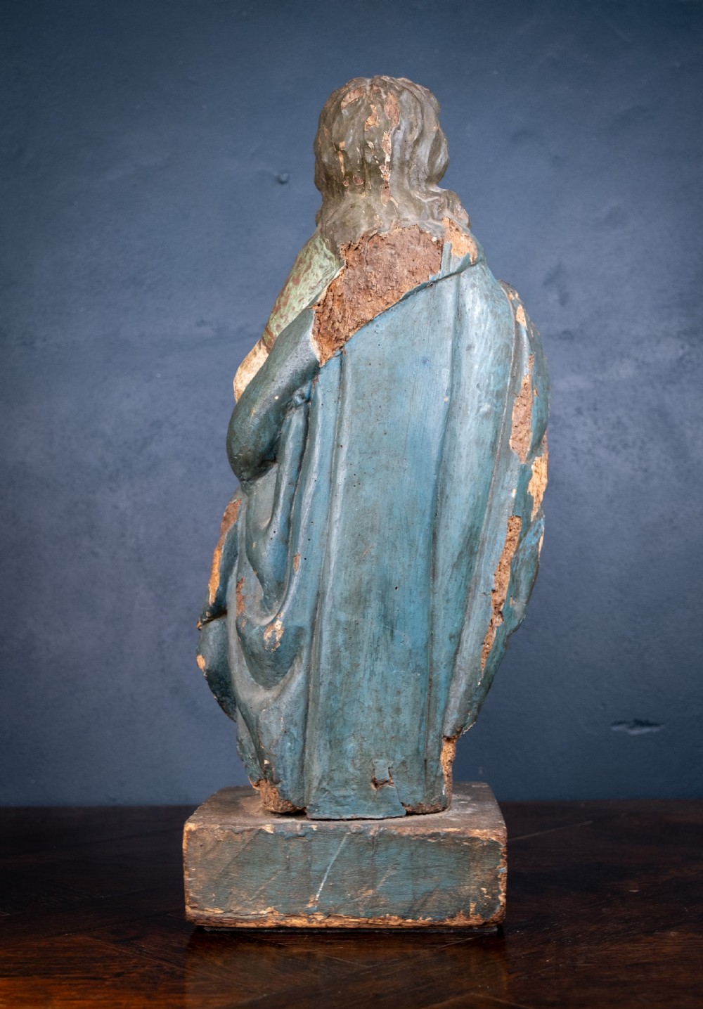 Late 17th / Early 18th Century Polychrome Carved Wooden Figure of The Madonna View VIII