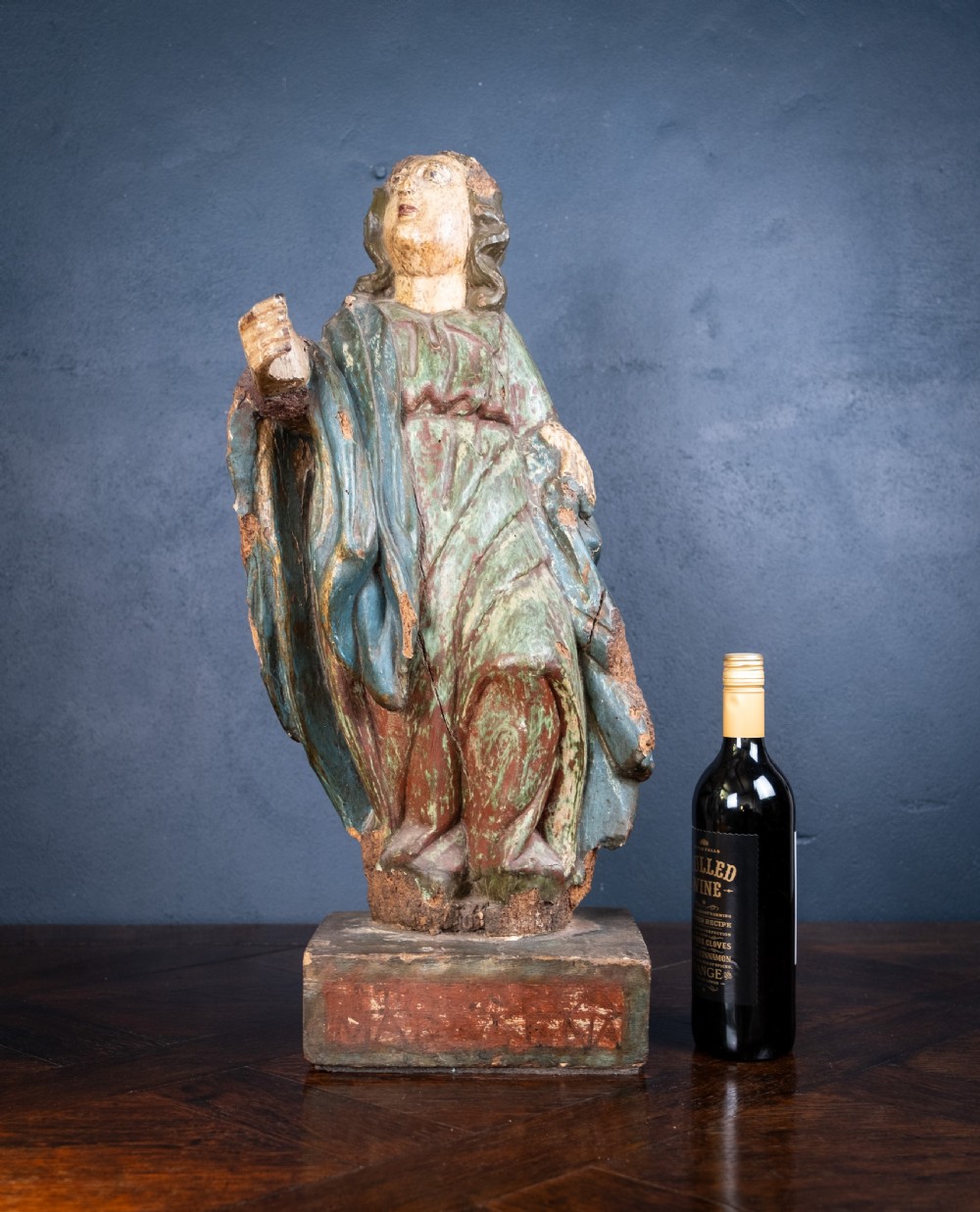 Late 17th / Early 18th Century Polychrome Carved Wooden Figure of The Madonna View XI