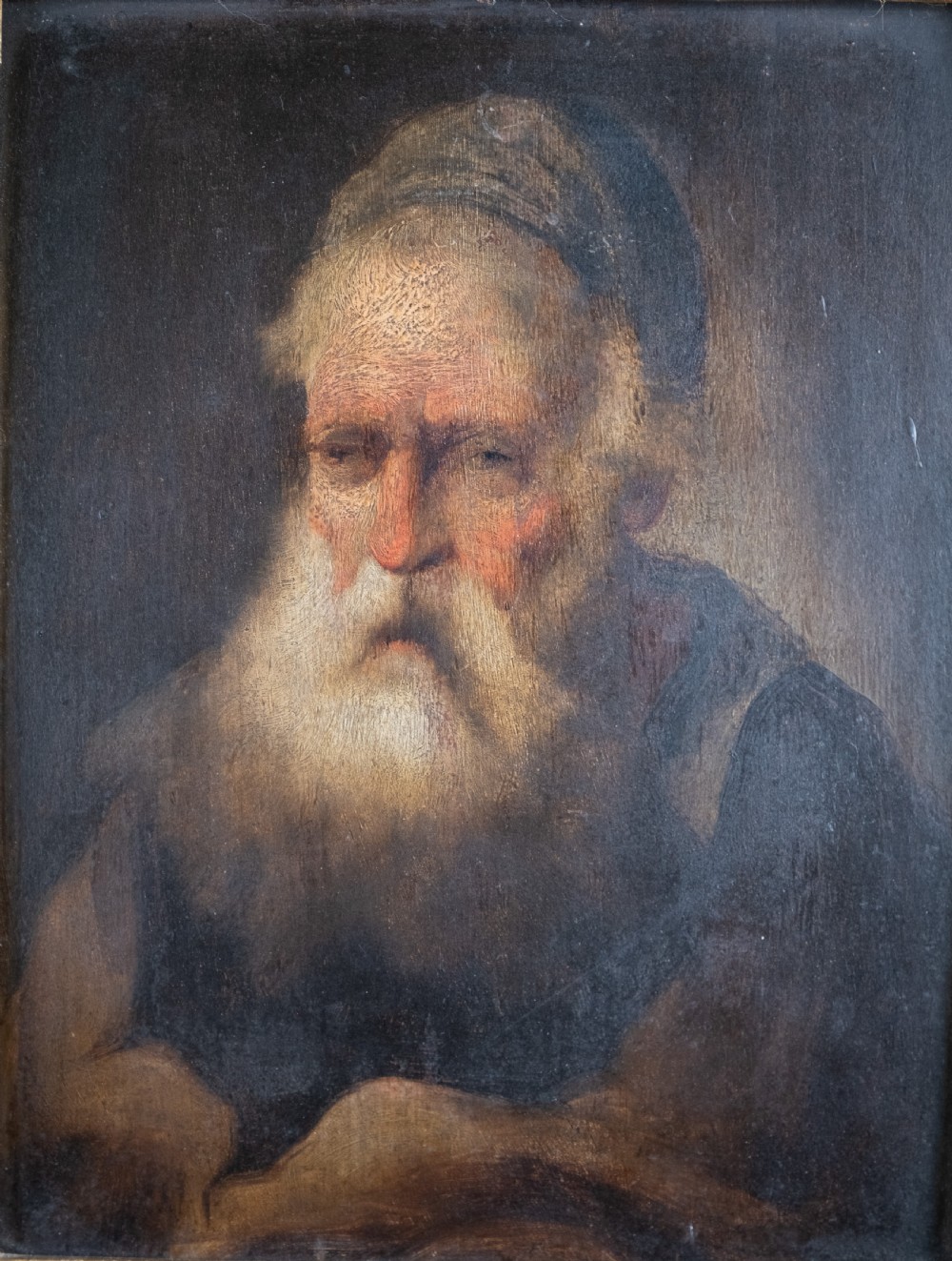 Follower of Christian Wilhelm Ernst Dietrich - A Bearded Sage. Oil On Panel. View II