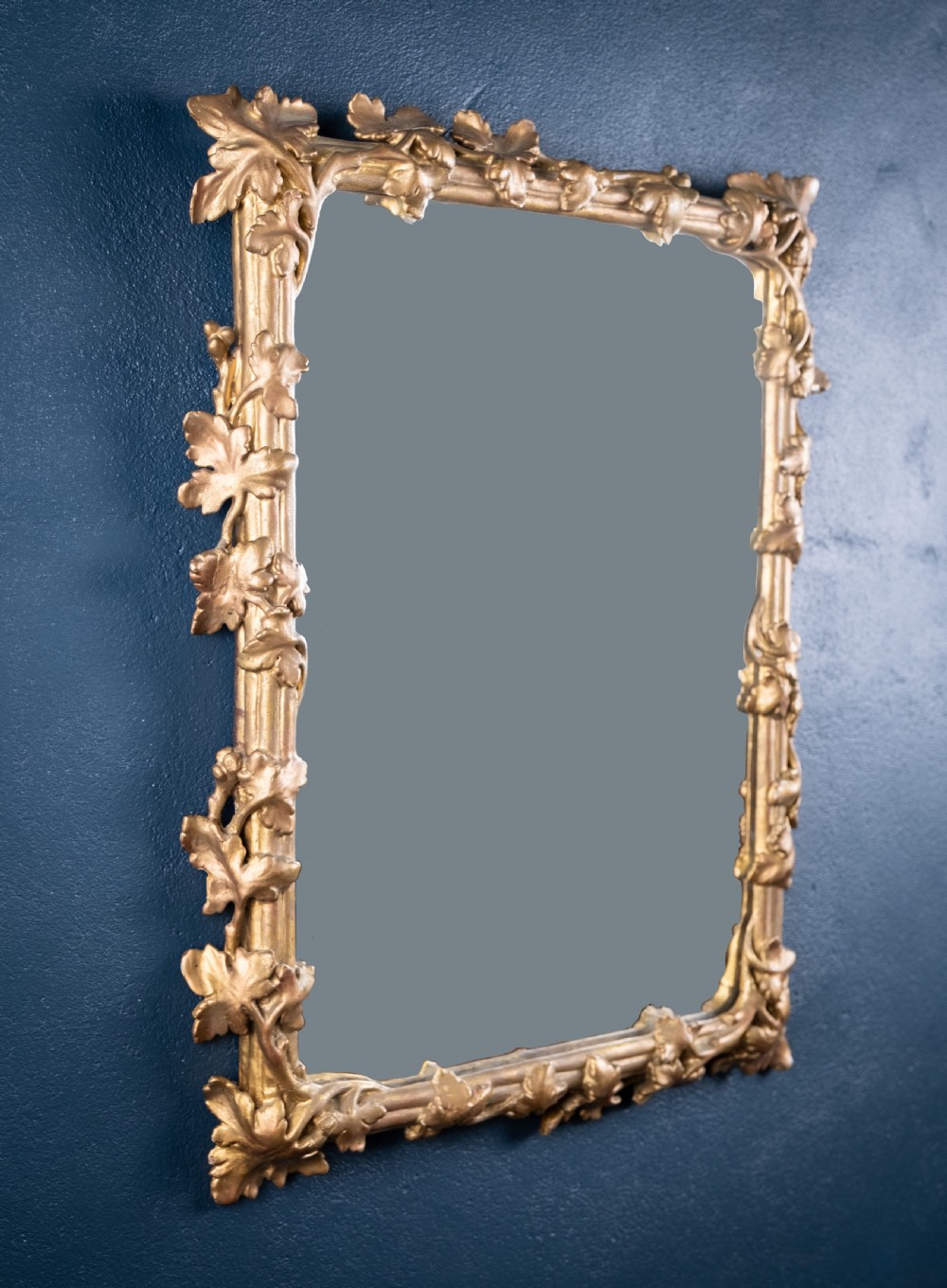 19th Century Giltwood Leaf & Vine Wall Mirror View II