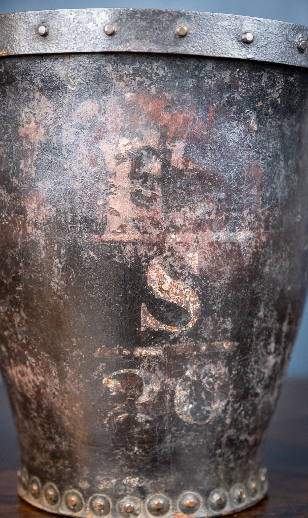 Late 18th Century Leather & Iron Riveted Fire Bucket View III