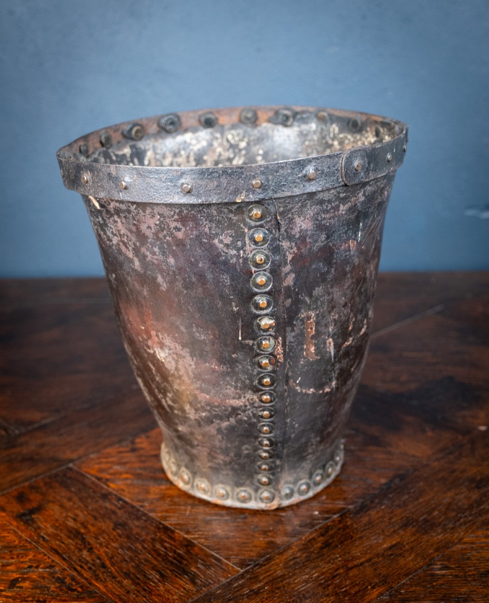 Late 18th Century Leather & Iron Riveted Fire Bucket View IV