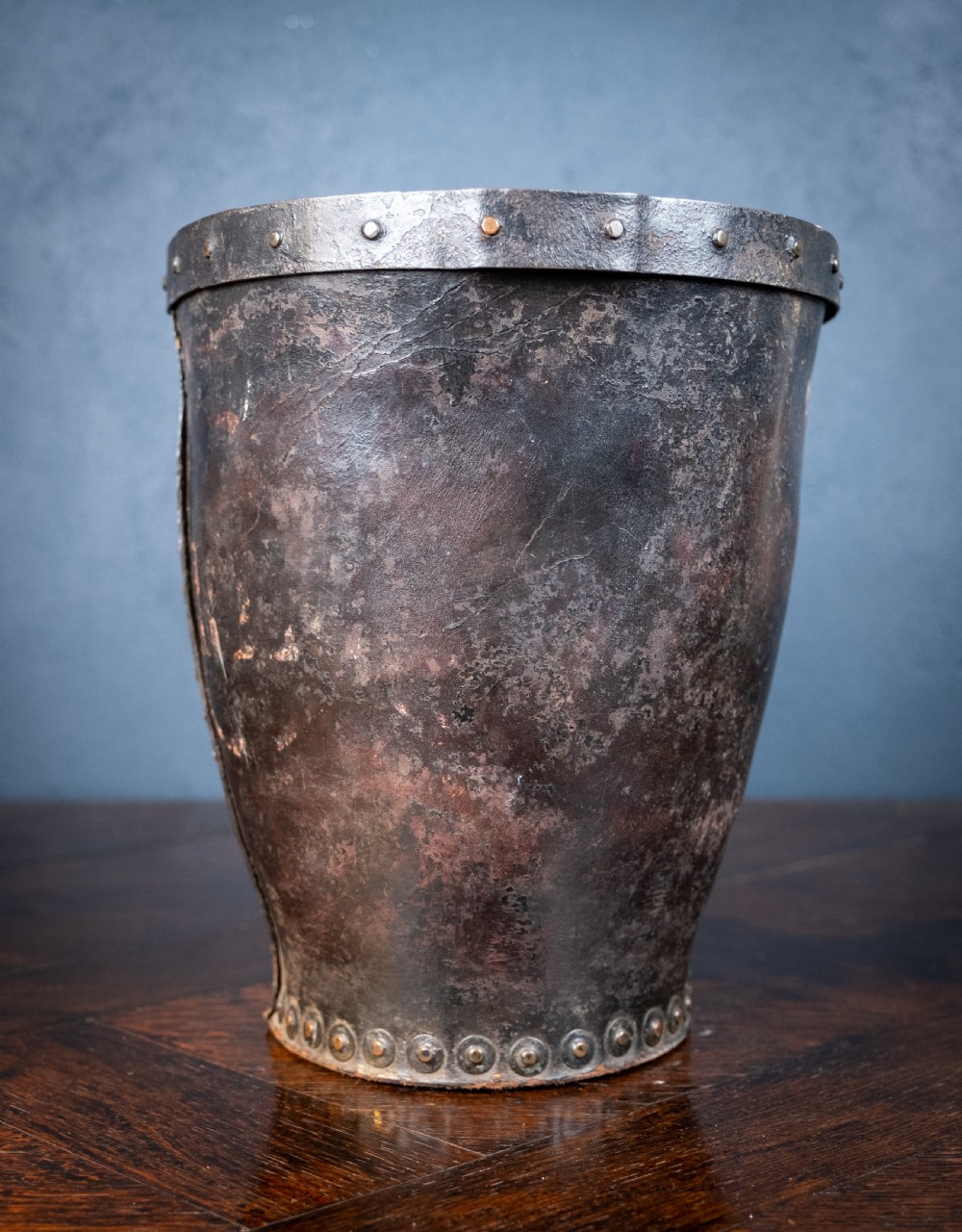 Late 18th Century Leather & Iron Riveted Fire Bucket View VII