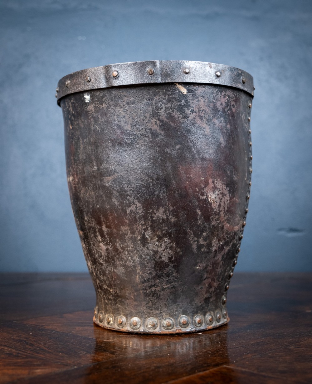 Late 18th Century Leather & Iron Riveted Fire Bucket View VIII