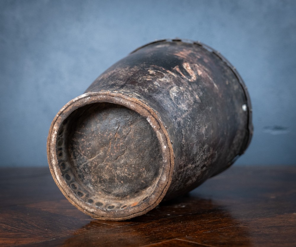 Late 18th Century Leather & Iron Riveted Fire Bucket View X