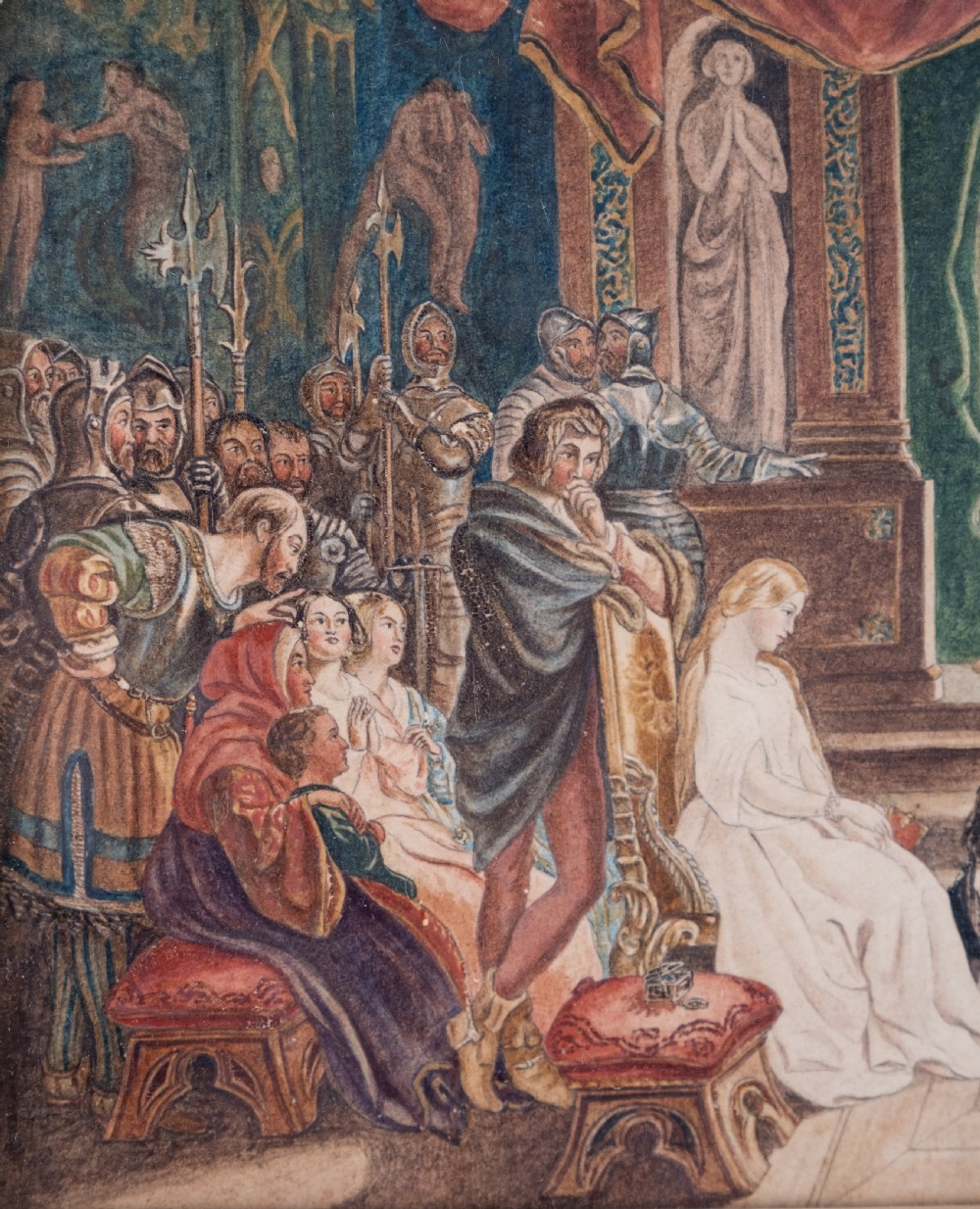After Daniel Maclise (Irish 1806-1870) 'The Play Scene From Hamlet'. Watercolour. Dated 1858. View III