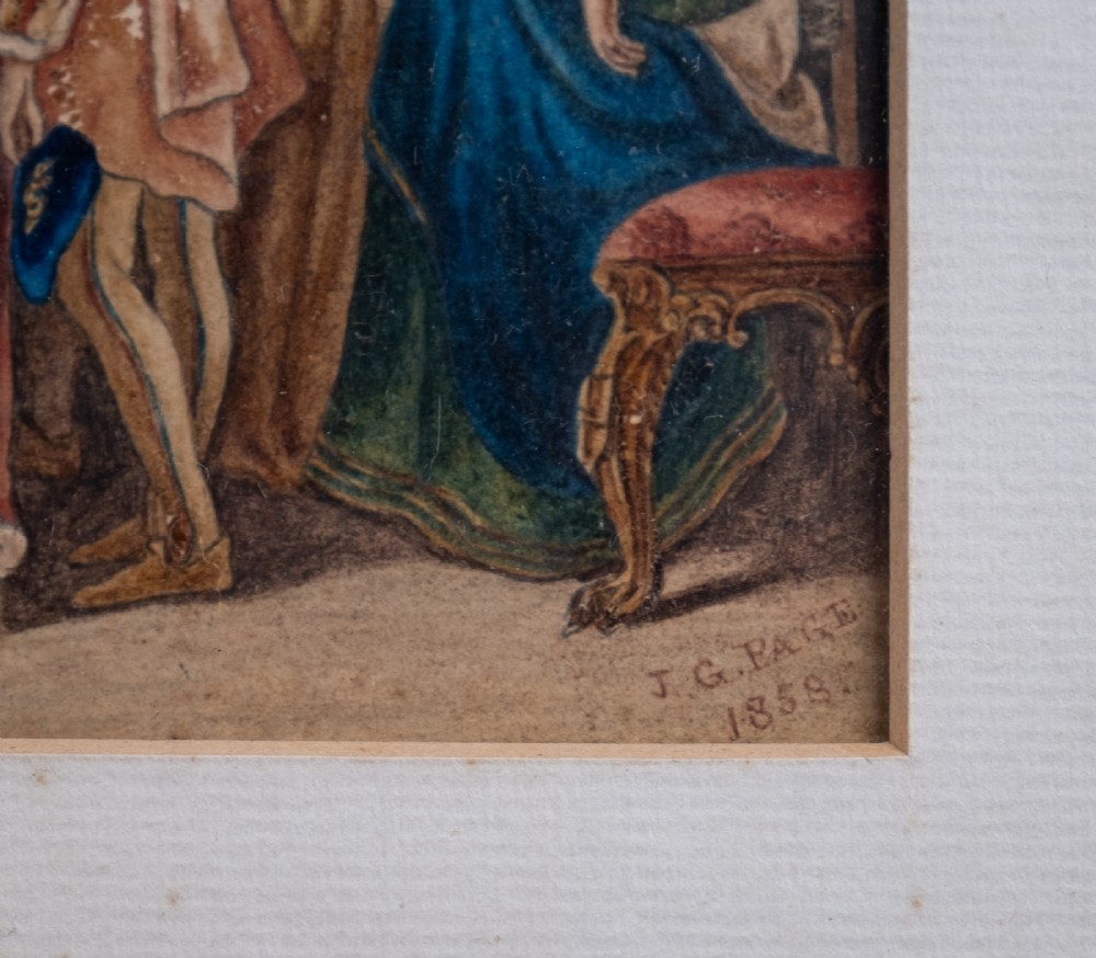 After Daniel Maclise (Irish 1806-1870) 'The Play Scene From Hamlet'. Watercolour. Dated 1858. View VI