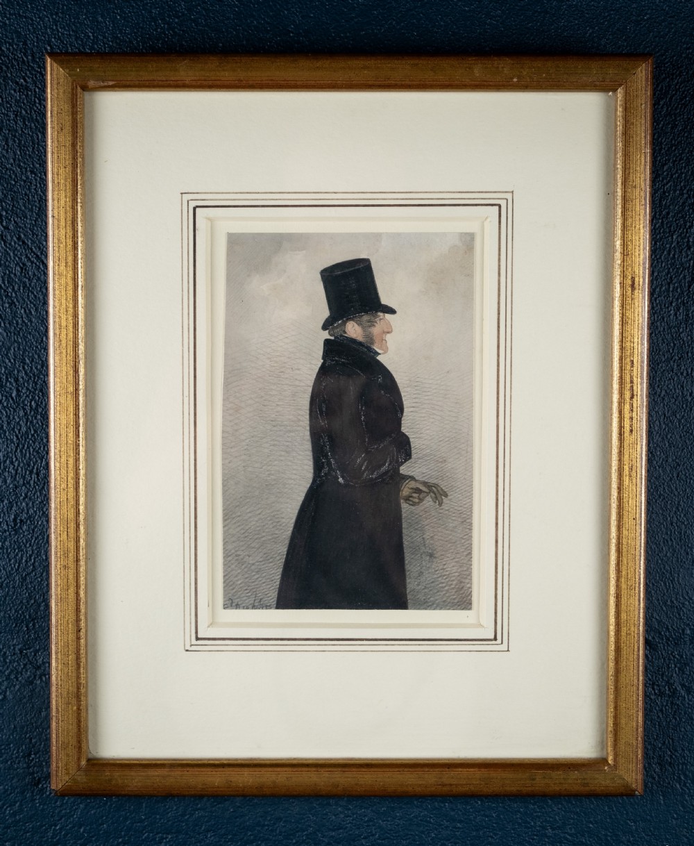 Fine Portrait Of A Victorian Gentleman - Watercolour & Pencil. Signed.