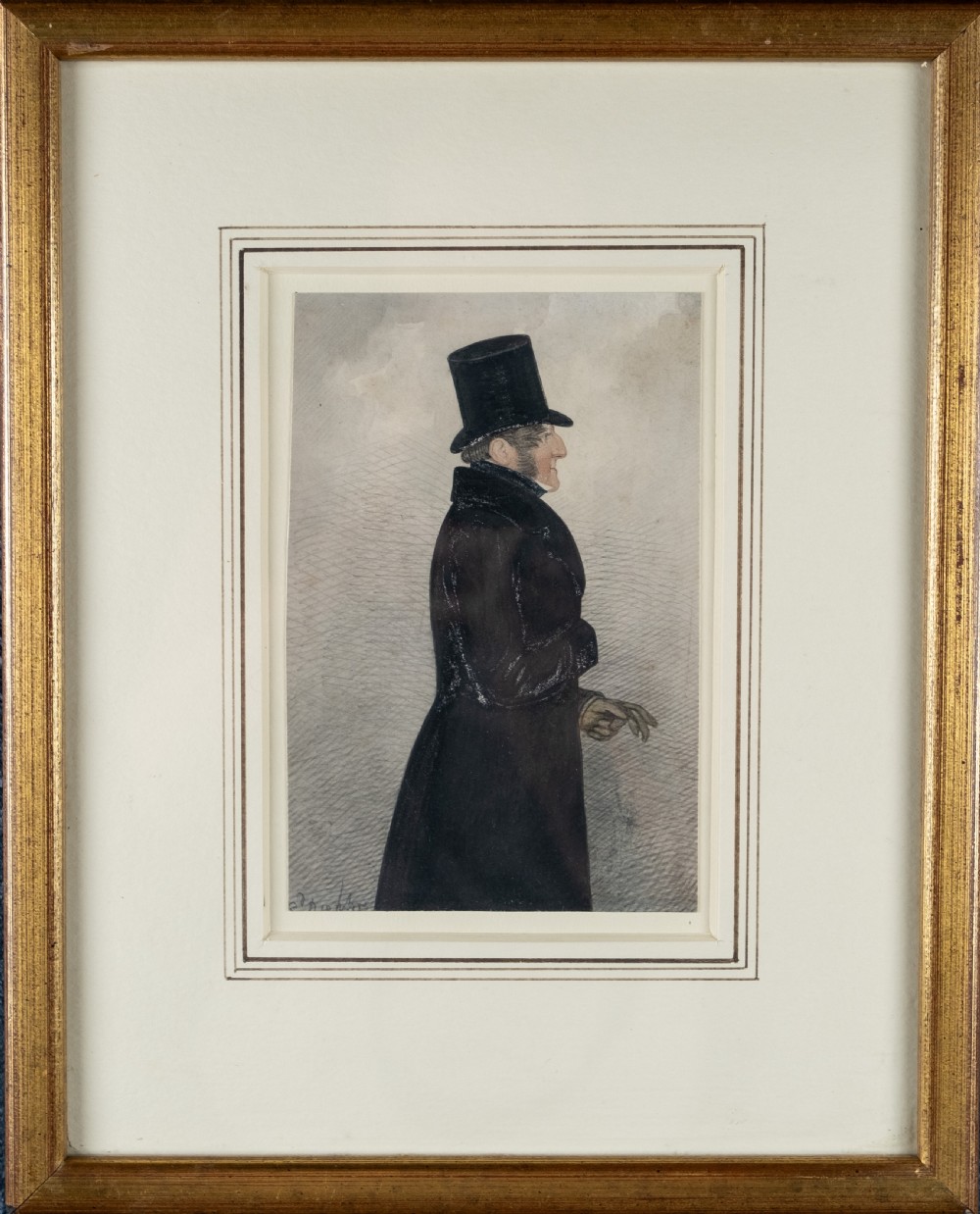 Fine Portrait Of A Victorian Gentleman - Watercolour & Pencil. Signed. View III