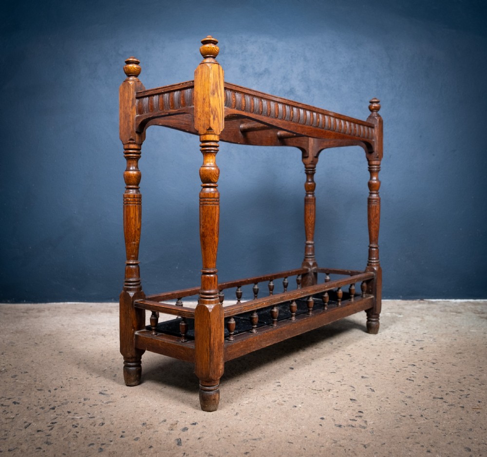Large Country House Oak Umbrella/Stick Stand, c.1900 View IV