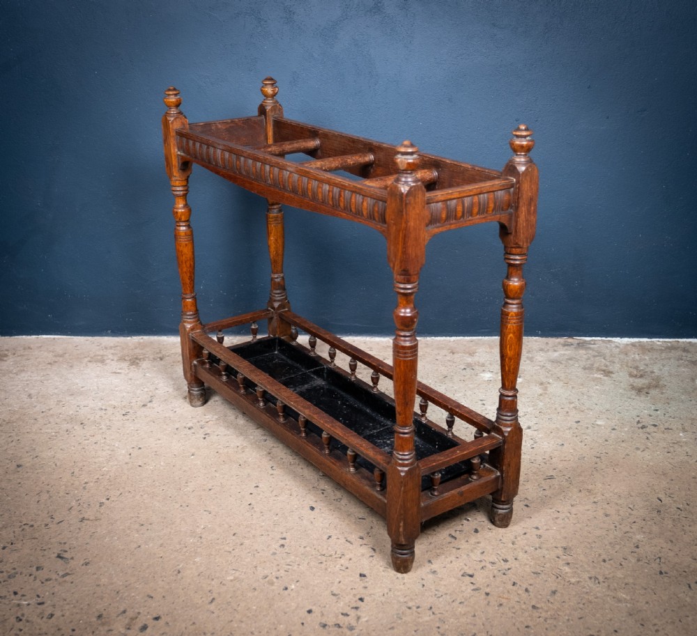 Large Country House Oak Umbrella/Stick Stand, c.1900 View VI
