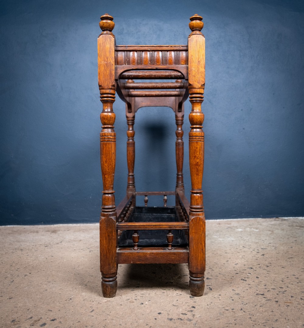 Large Country House Oak Umbrella/Stick Stand, c.1900 View IX