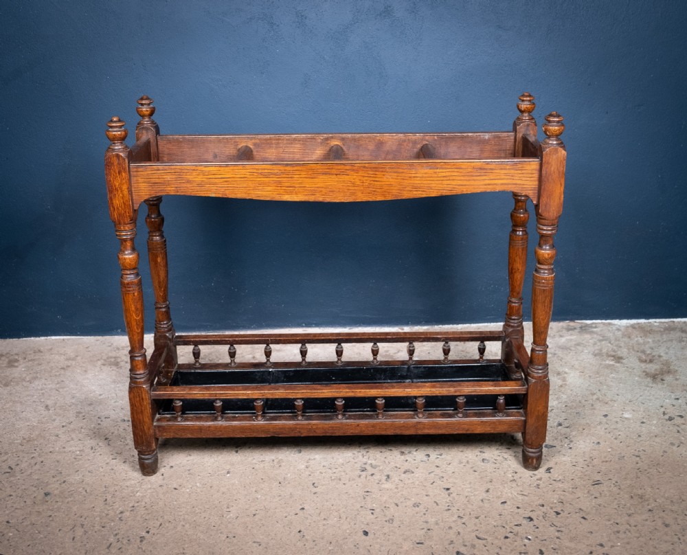 Large Country House Oak Umbrella/Stick Stand, c.1900 View X