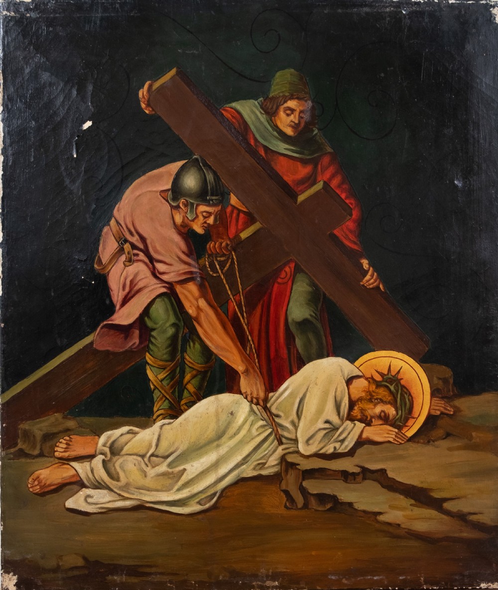Circle Of Martin Feuerstein (1856-1931) - Stations Of The Cross, c.1920. Oils On Canvas. View III