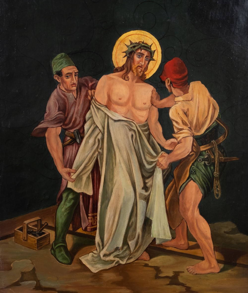 Circle Of Martin Feuerstein (1856-1931) - Stations Of The Cross, c.1920. Oils On Canvas. View IV