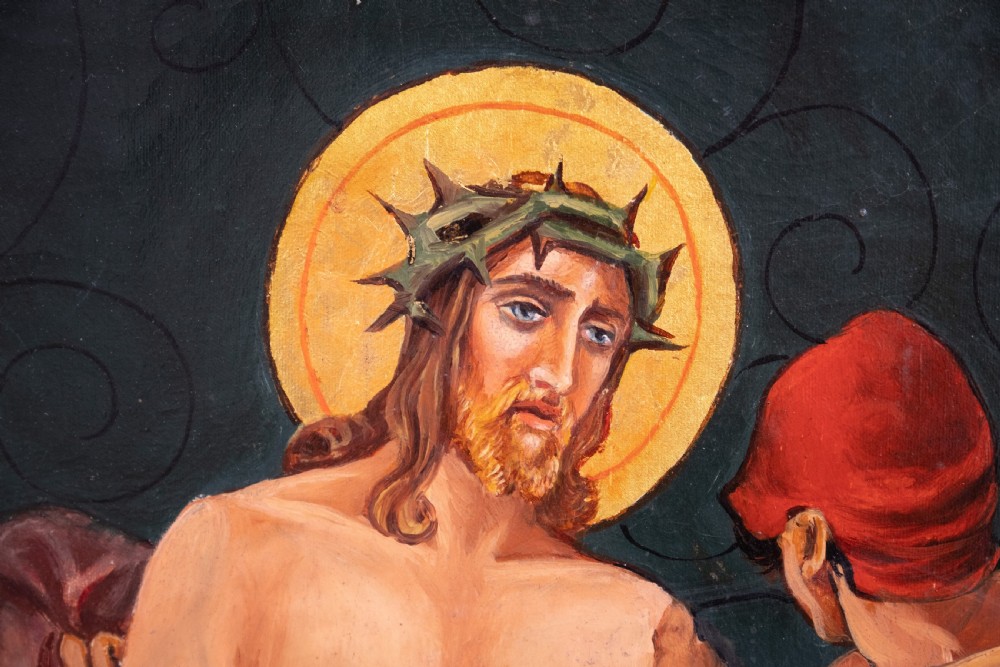 Circle Of Martin Feuerstein (1856-1931) - Stations Of The Cross, c.1920. Oils On Canvas. View VI