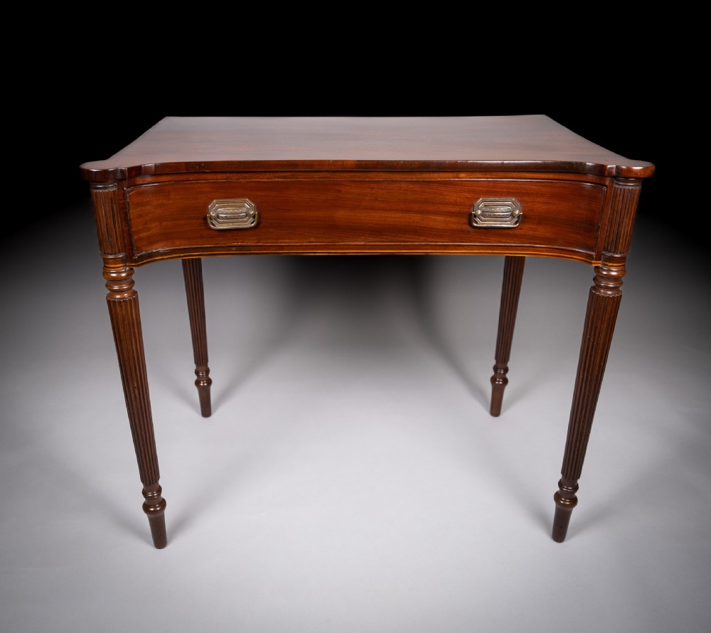 19th Century Mahogany Inverted Bow Front Side Table View VIII