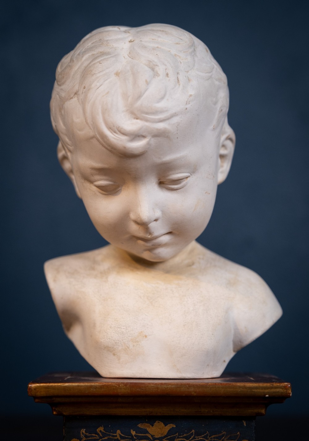 Plaster Bust Of Infant On Giltwood Plinth View III