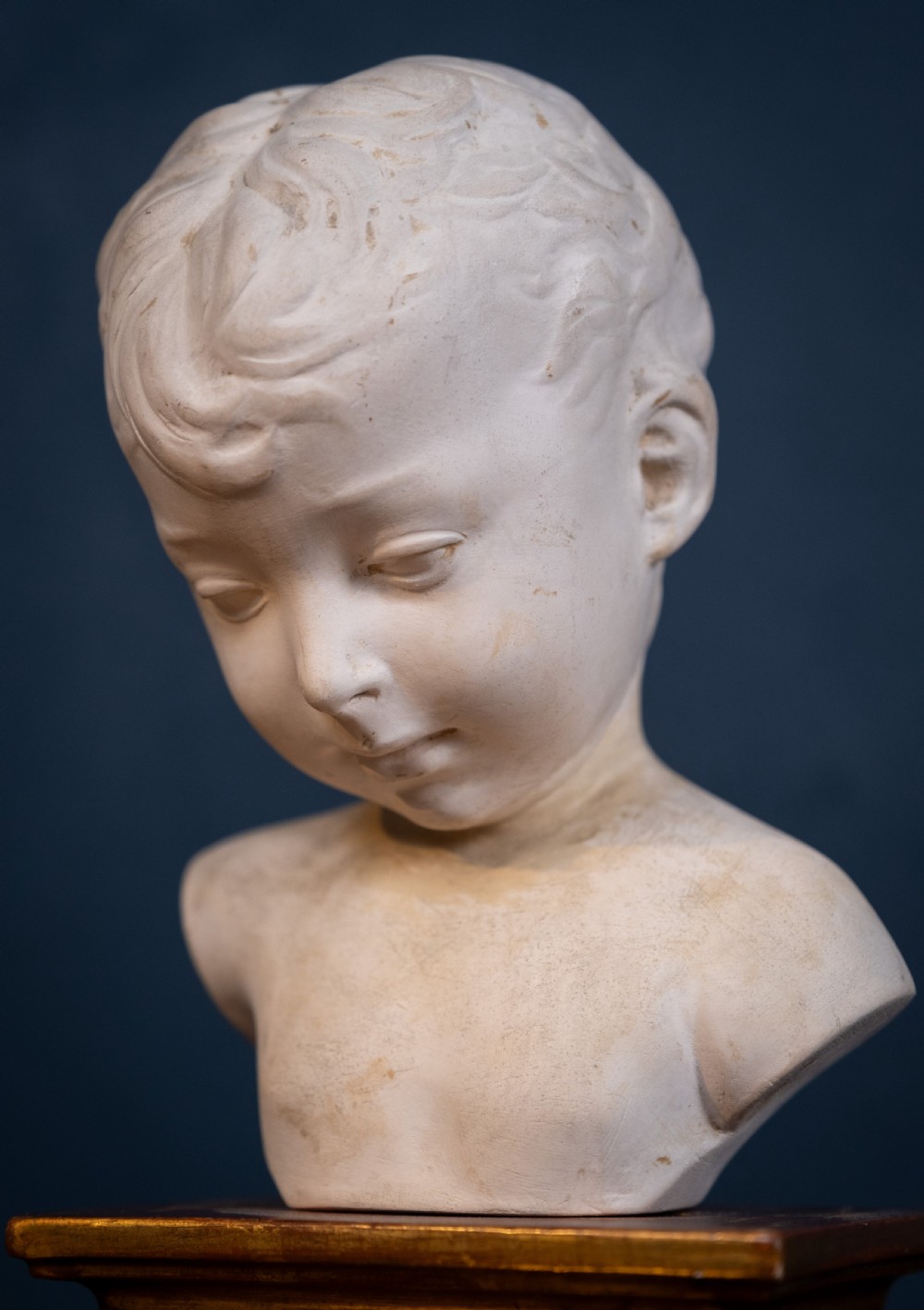 Plaster Bust Of Infant On Giltwood Plinth View IX