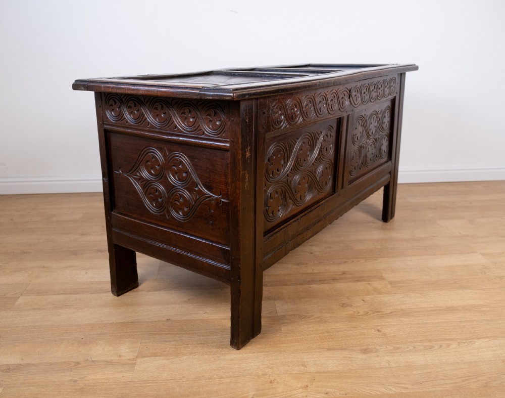 Large 17th Century Oak Coffer View X