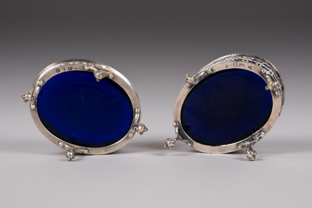 Pair Of George III Sterling Silver Salts by Edward Lowe, London, 1770. View IV