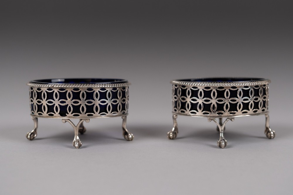 Pair Of George III Sterling Silver Salts by Edward Lowe, London, 1770. View VII