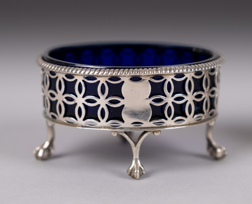 Pair Of George III Sterling Silver Salts by Edward Lowe, London, 1770. View VIII