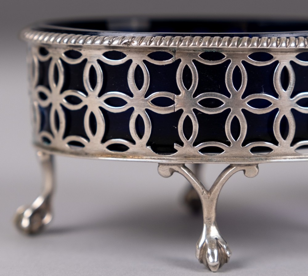 Pair Of George III Sterling Silver Salts by Edward Lowe, London, 1770. View X