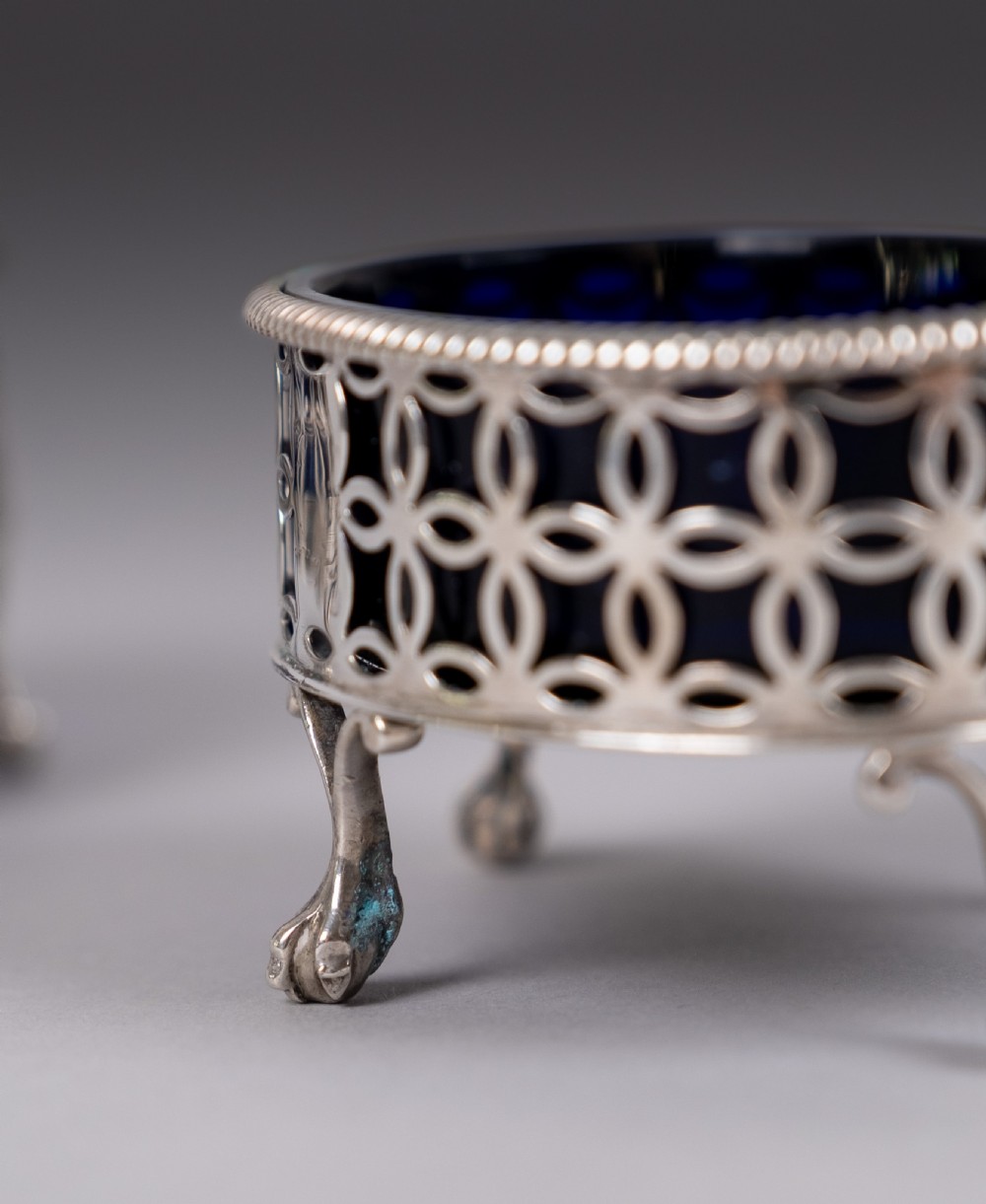 Pair Of George III Sterling Silver Salts by Edward Lowe, London, 1770. View XI
