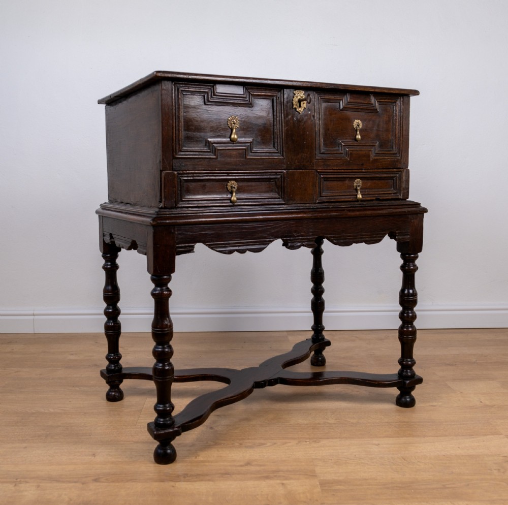 17th Century Oak Bible Box On Later Stand View II