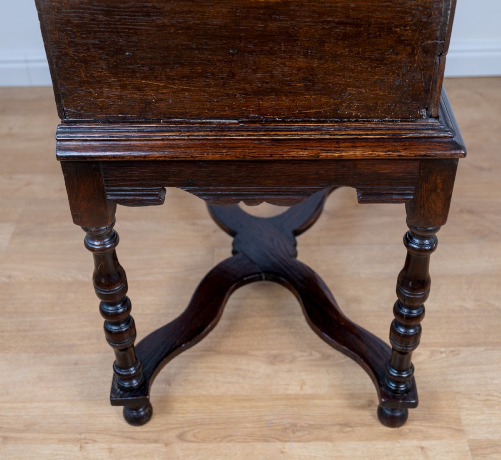 17th Century Oak Bible Box On Later Stand View XIV