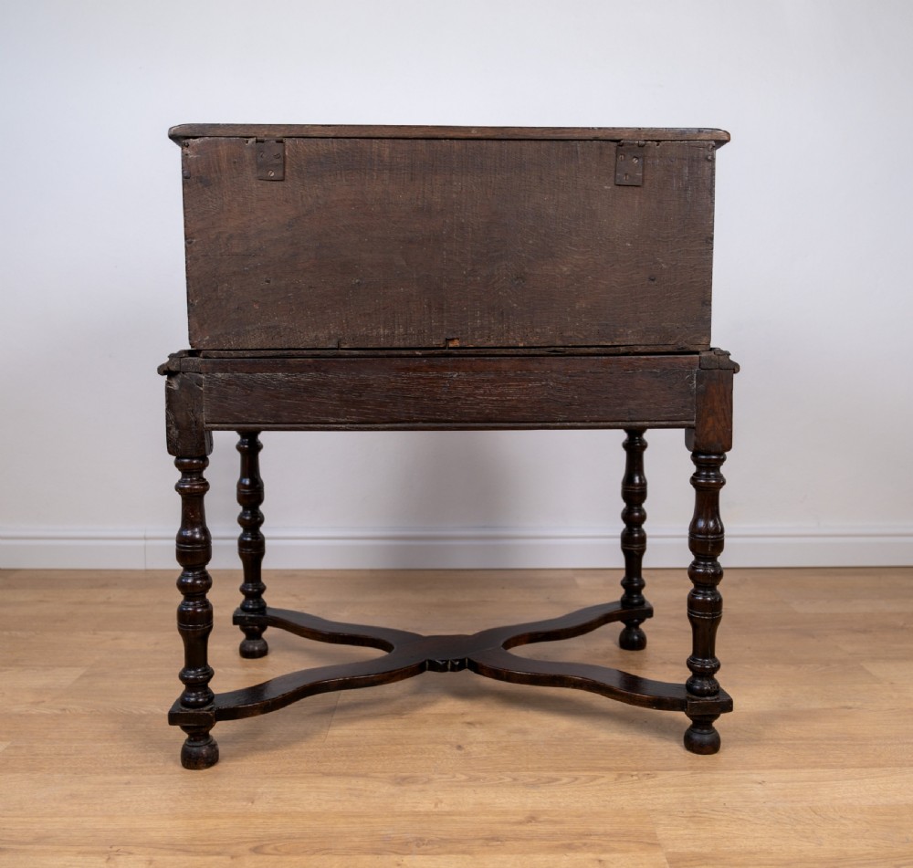 17th Century Oak Bible Box On Later Stand View XV