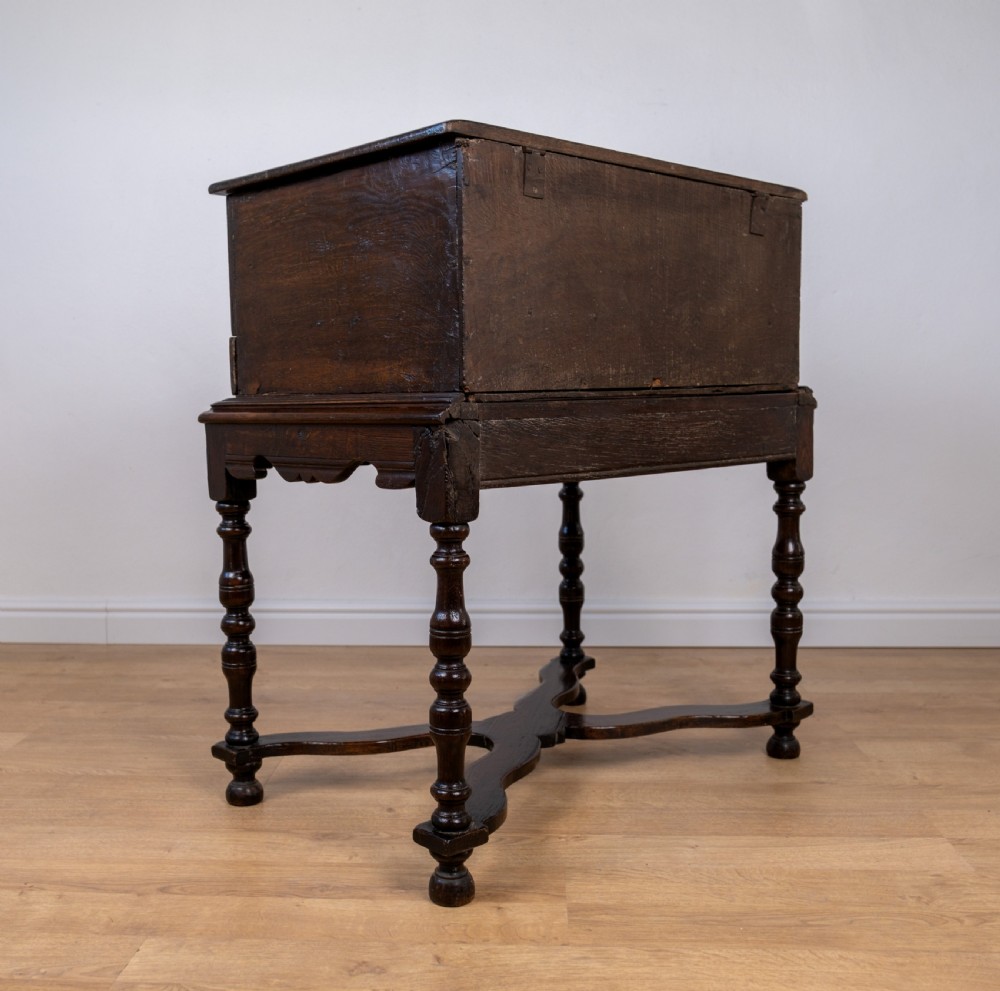 17th Century Oak Bible Box On Later Stand View XVI