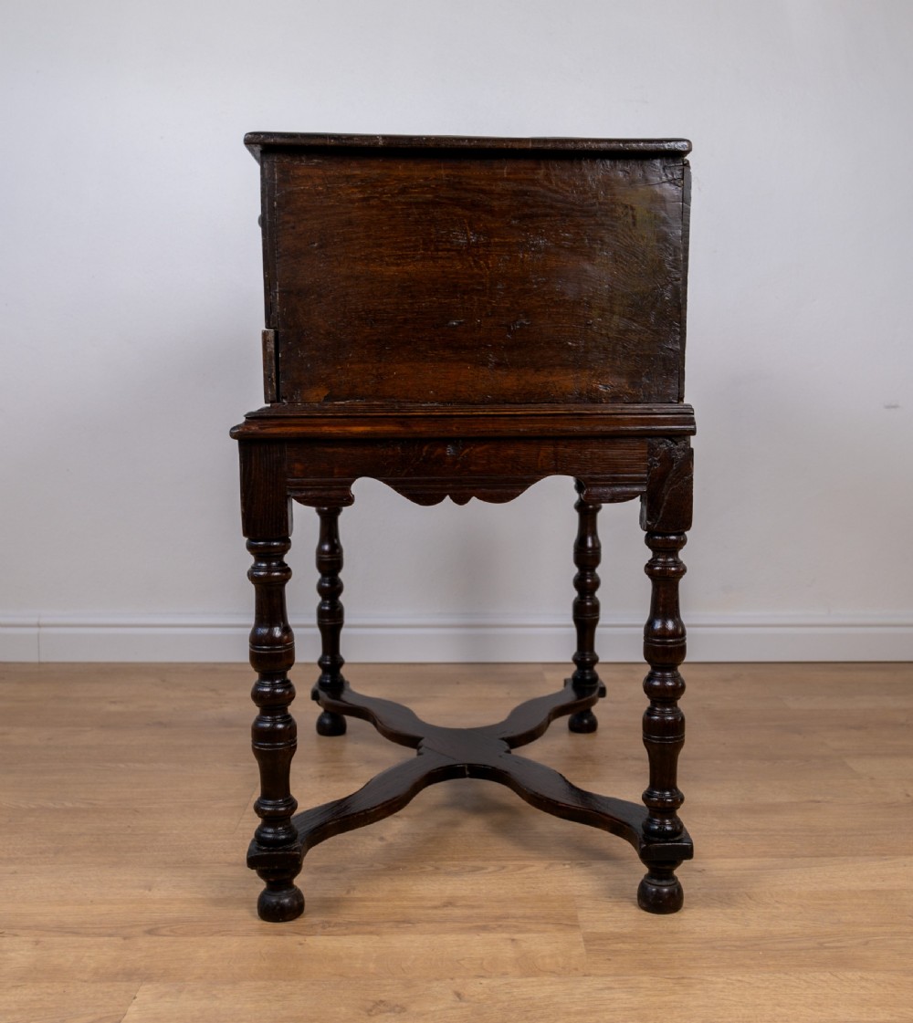 17th Century Oak Bible Box On Later Stand View XVII
