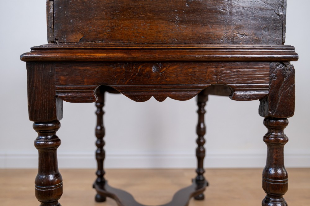 17th Century Oak Bible Box On Later Stand View XVIII