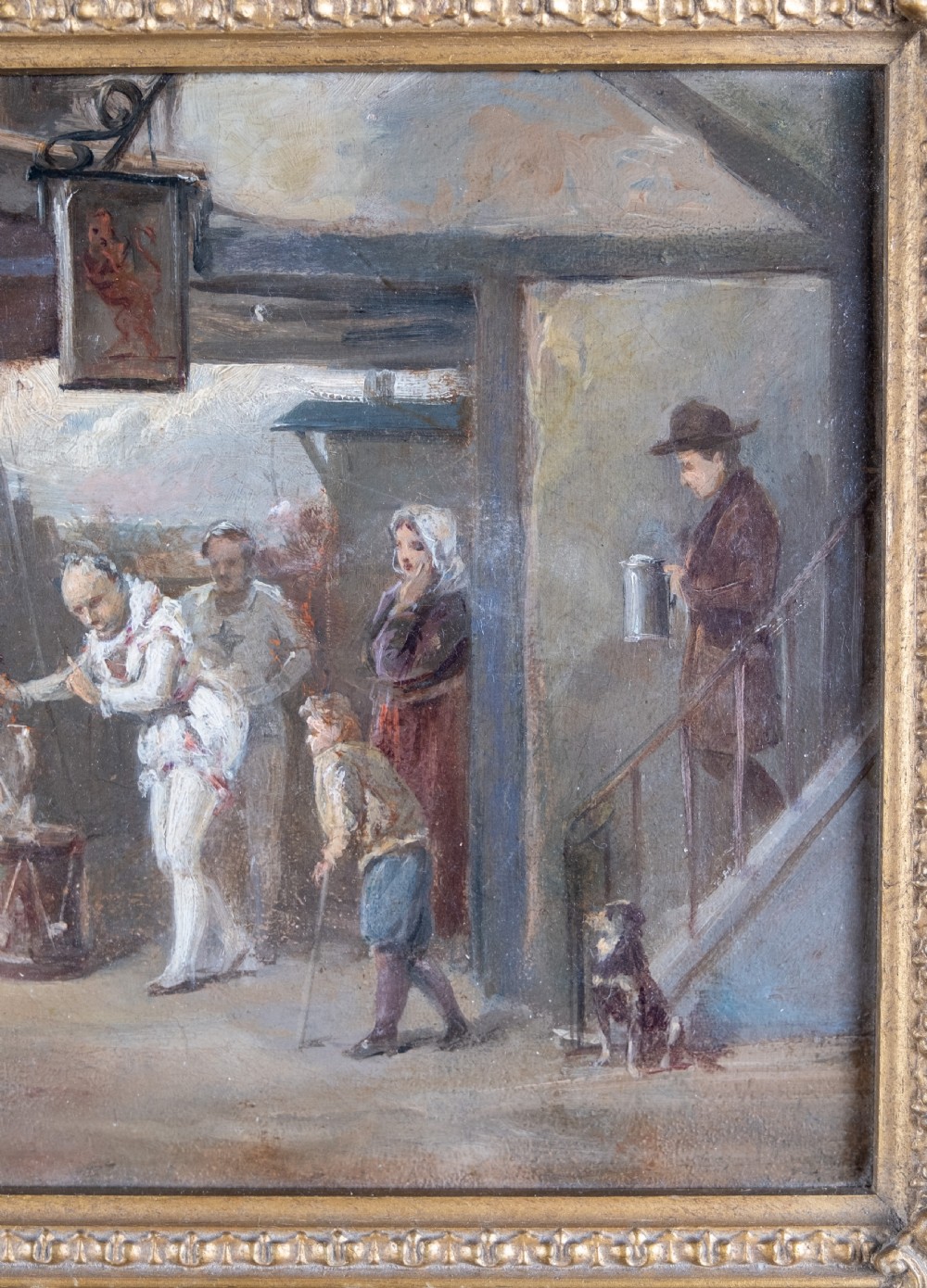 The Street Entertainer - Signed & Dated 1880. Oil On Canvas View III