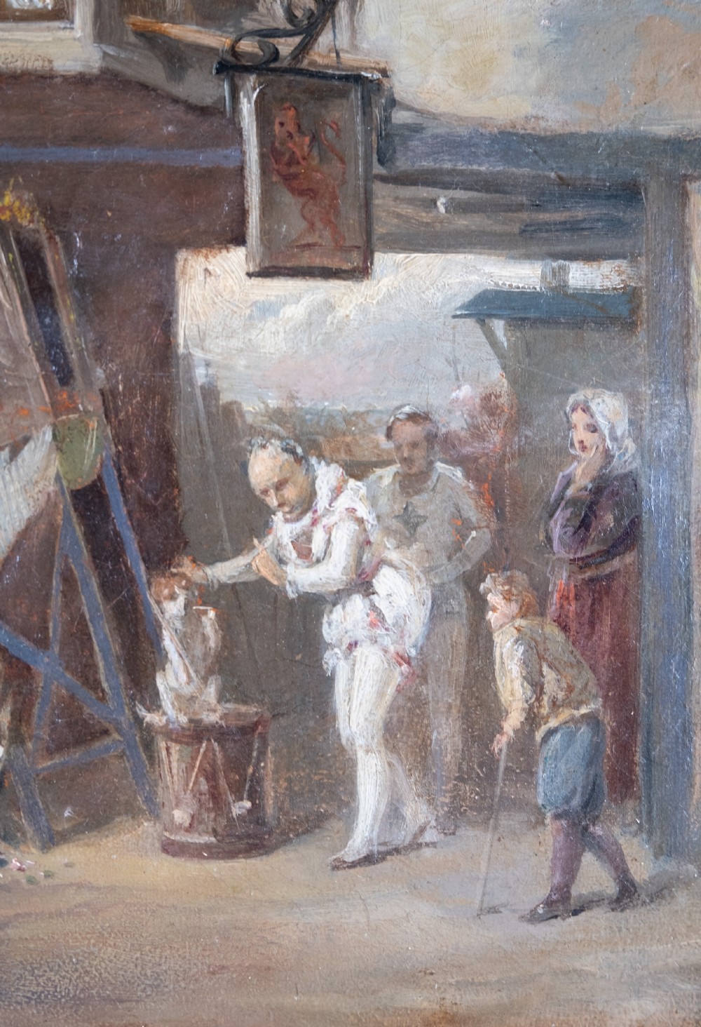 The Street Entertainer - Signed & Dated 1880. Oil On Canvas View IV