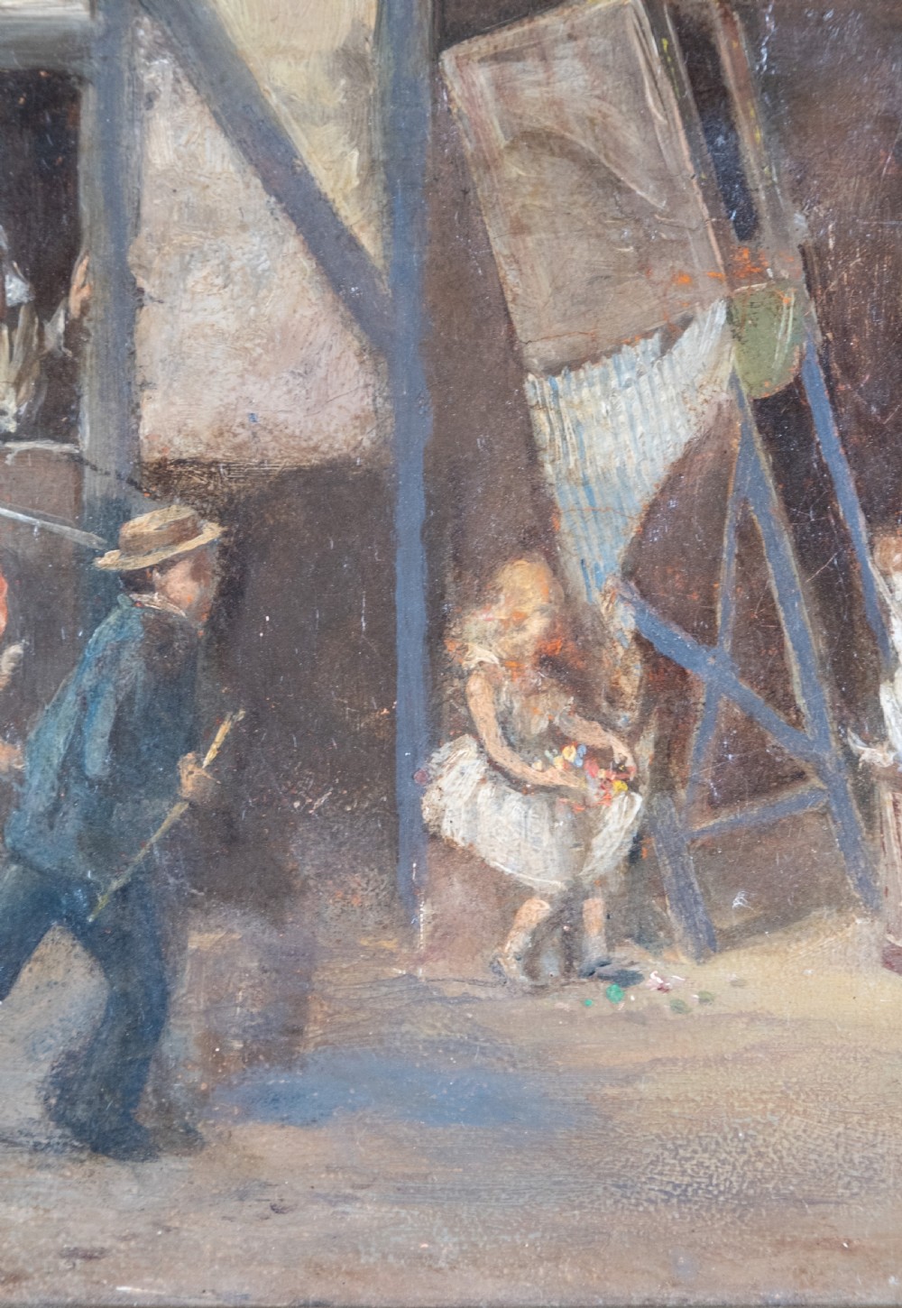 The Street Entertainer - Signed & Dated 1880. Oil On Canvas View V