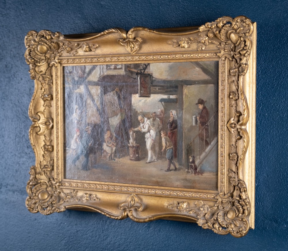 The Street Entertainer - Signed & Dated 1880. Oil On Canvas View IX
